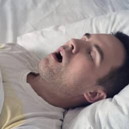 Man snores while sleeping